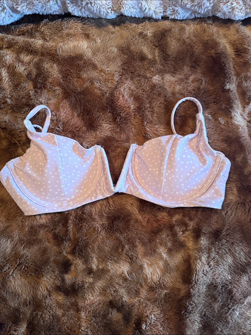 SHEIN Purple Polka Dot Bikini Top